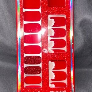 Dashing Diva Gloss Ultra Shine Gel Nail Strips Secret Santa Red Holiday  NEW